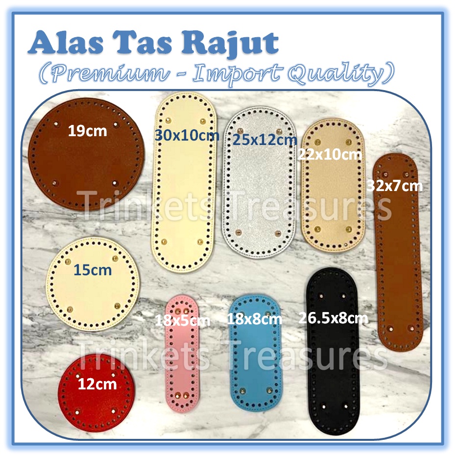 Alas tas rajut premium import quality kulit synthetic leather bulat round persegi panjang lonjong ov