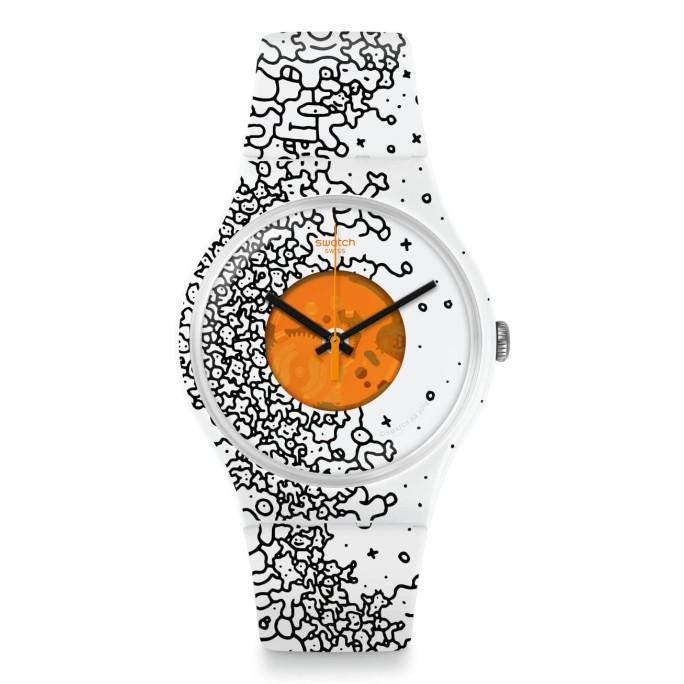 Jam Tangan Pria Swatch Orange Pusher Rubber Strap SUOW167