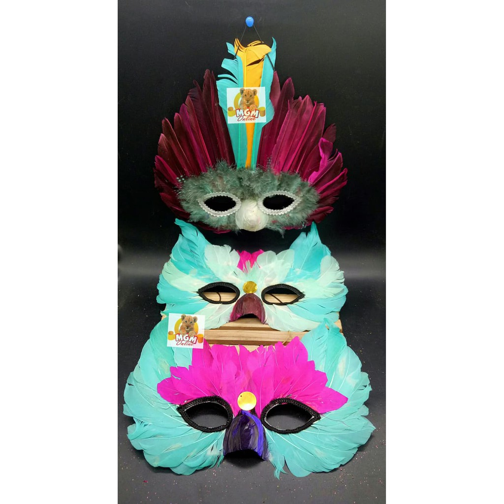 Topeng Karnaval Bulu Ayam Topeng Pesta - Party Mask Topeng Putri malam