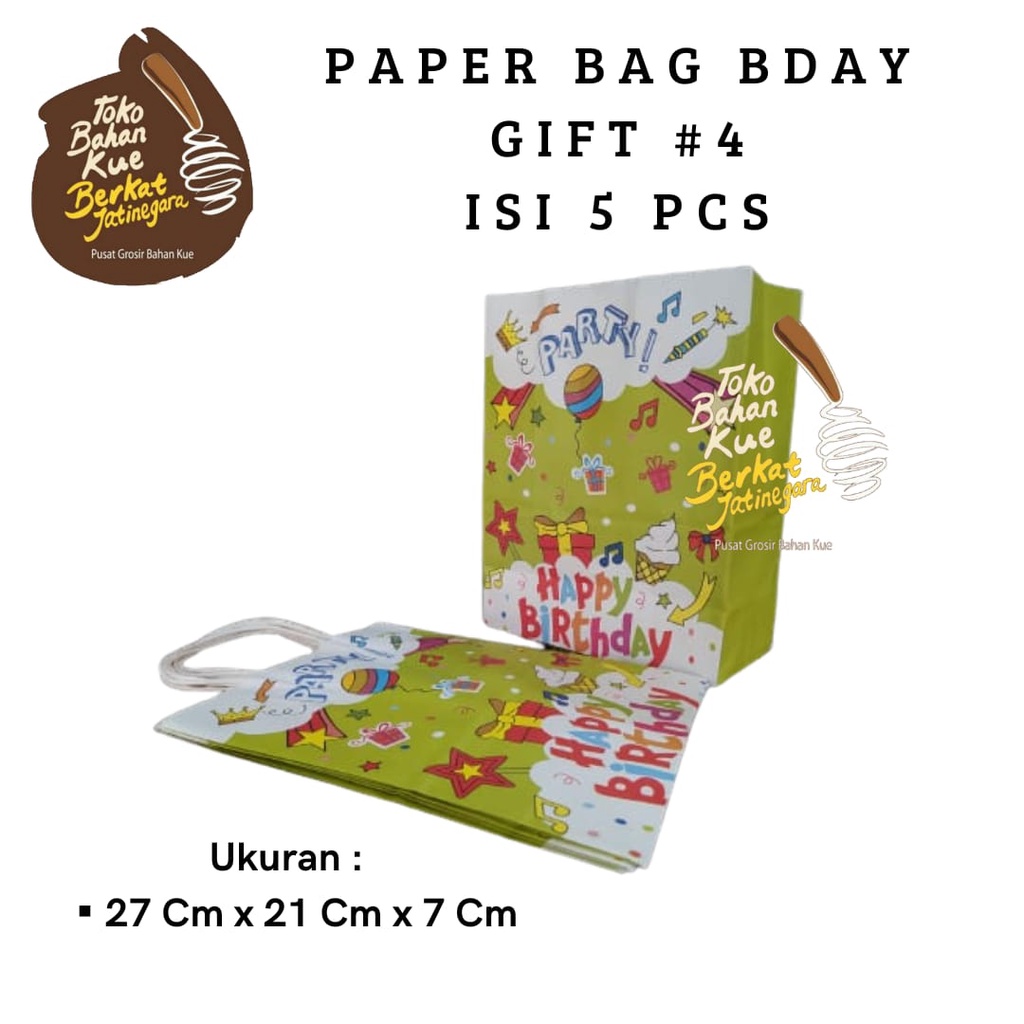 PAPER BAG BDAY ISI 5 PCS