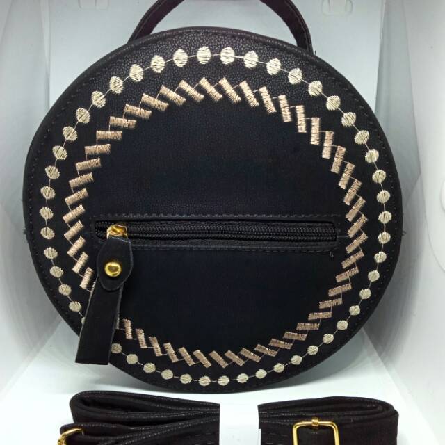 Tas Bulat Hitam Import