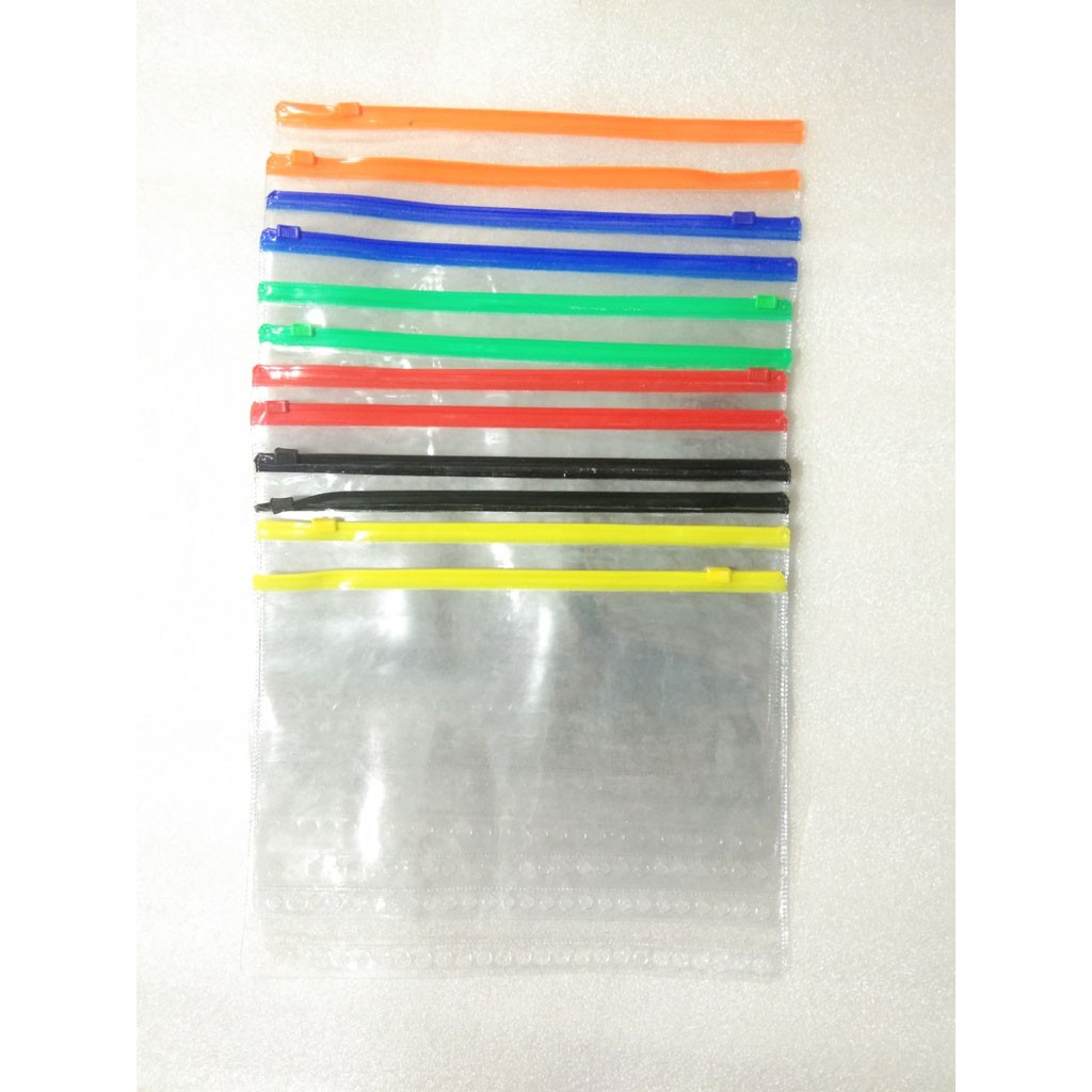 

Zipper Zip Lock Binder multiholes pocket transparan: 20ring A5, 26ring B5, 6ring A5