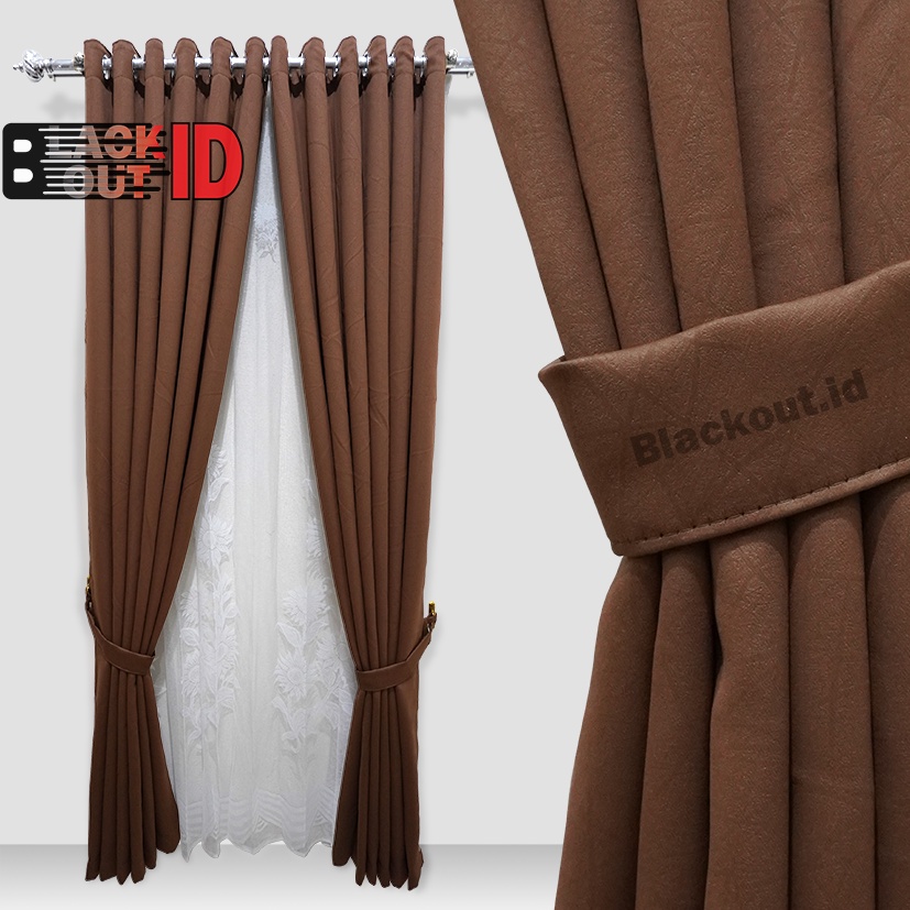 Gorden Jendela Pintu Minimalis Bahan Blackout Polos Import  Premium Tebal 12 Lubang Smokring