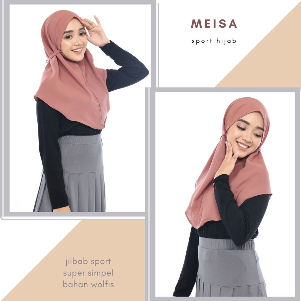 KERUDUNG SPORT MEISA / KERUDUNG BERGO BISA UNTUK OLAHRAGA / HIJAB INSTANT MURAH / JILBAB LANGSUNG PAKAI