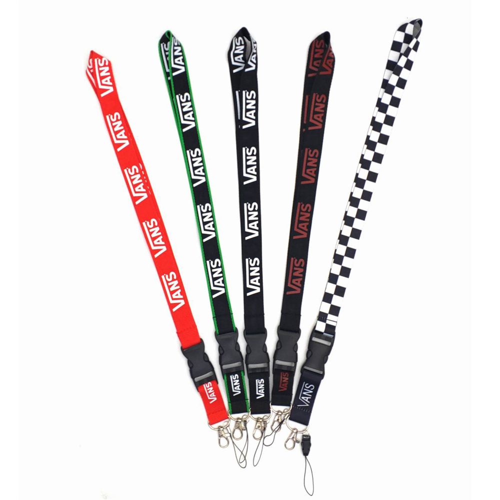 QUINTON 2 in 1 Fashon Brand Lanyard Anti-lost Phone Hang Rope Vans Pattern for keys Whistle Key Ring Holder Phone Lanyard Strap Durable Name Tag Holder Phone Badge Neck Straps