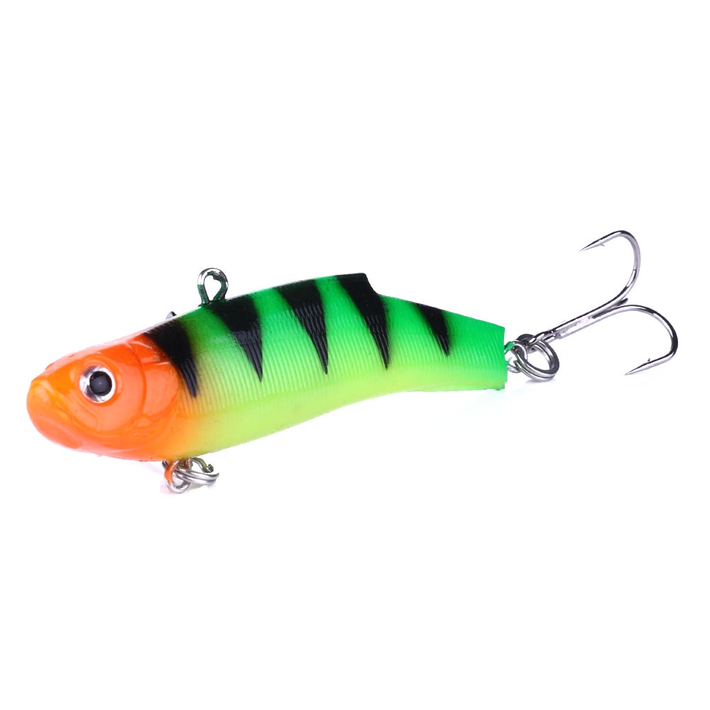 Hengjia 1pc Umpan Pancing Softlure Bentuk Ikan Vibe 7cm / 17g 10 Warna Dengan Kail Treble