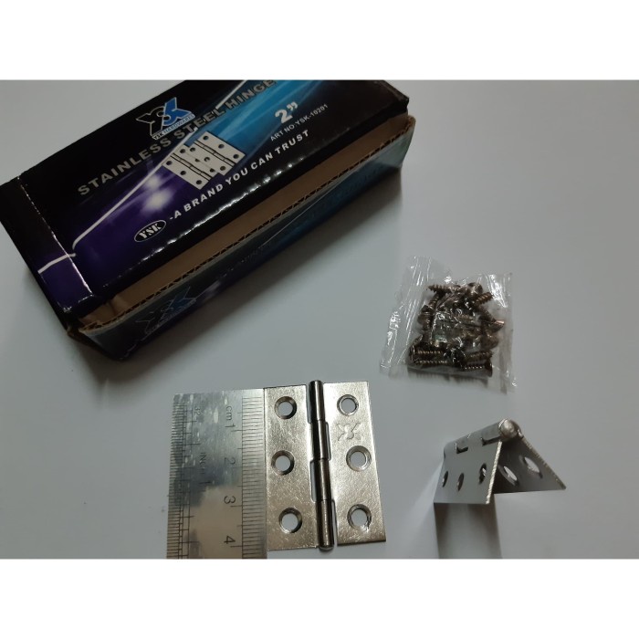 PTG Mandiri - Engsel Kupu Mini Kecil 2" STAINLESS Pintu Lemari Kayu Kotak Box Peti