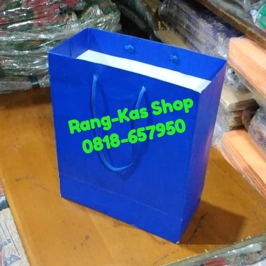 

(TERLARIS) Paperbag BIRU polos Mini artkarton