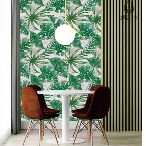 Wallpaper Dinding Motif Monstera / 10Meter Bahan PVC Anti Air / Solusi Dekorasi