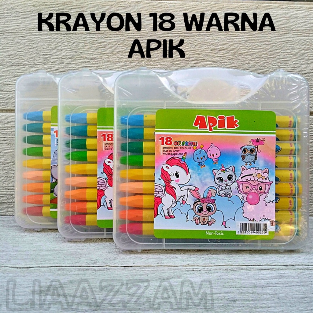 

Krayon / Crayon 18 Warna Merk Apik