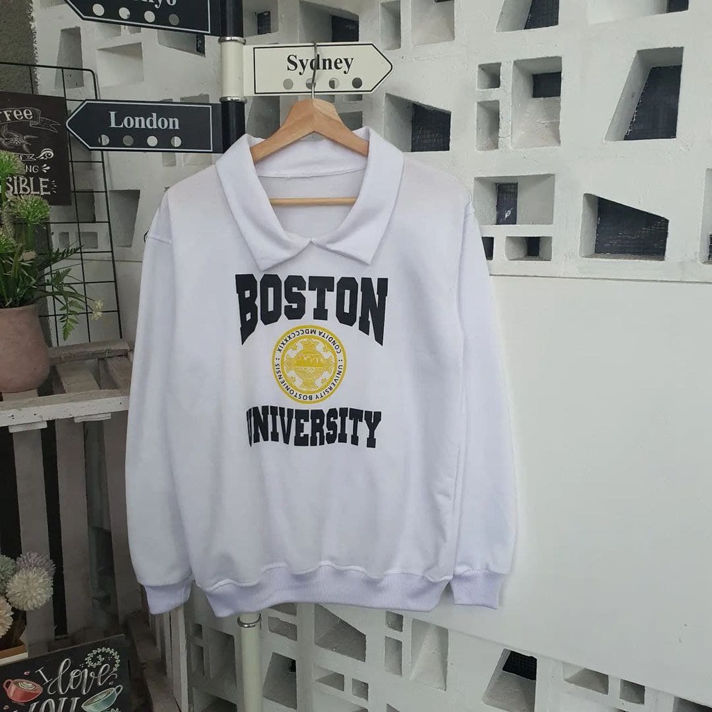 Nara Grosir - Boston Univ Colar Sweater l Fashion Pria dan Wanita