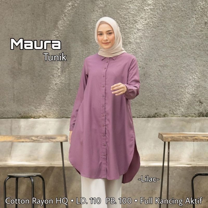 KEMEJA POLOS WANITA MAURA TUNIK ATASAN POLOS BUSUI TUNIK RAYON