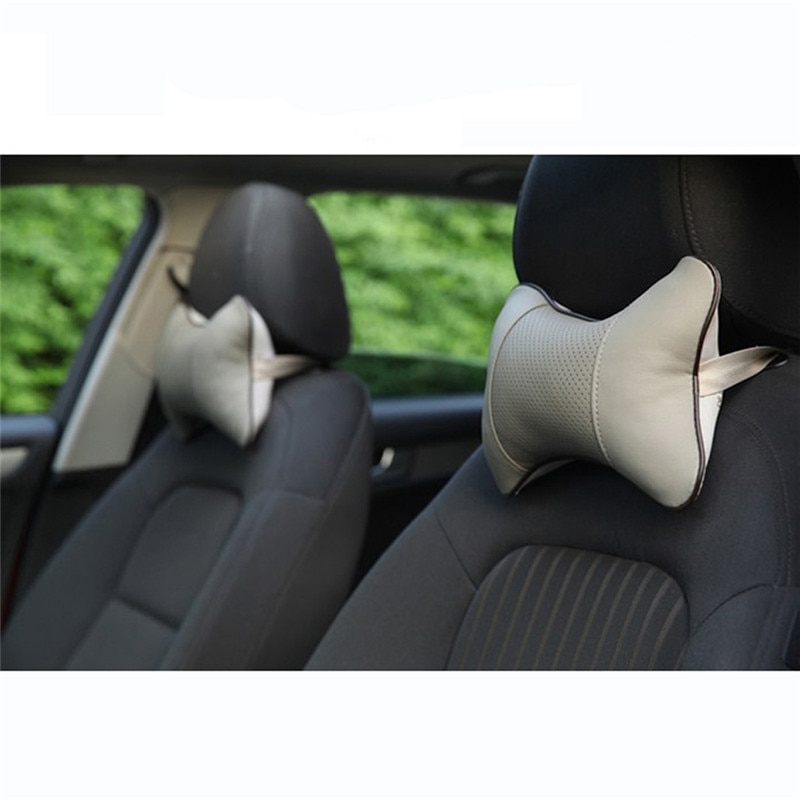 Bantal Kulit Car Headrest Pillow Car Seat Pillow Penyangga Kepala Leher Bantal Tidur Travel Untuk Anak Dewasa