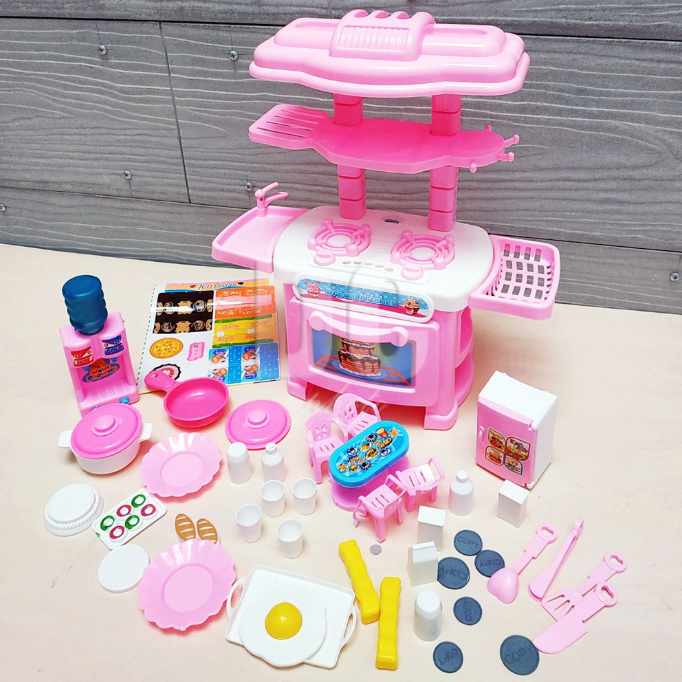 Happy Kitchen Set 105 Pink Aurora Princess Mainan Masak-masakan Peralatan Dapur Mini Berbie