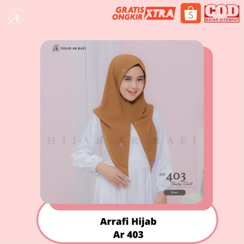 Arrafi Hijab Jilbab Kerudung Bergo Instan Hoodie kode Ar 403 Hijab wanita cantik Zoya ellzata