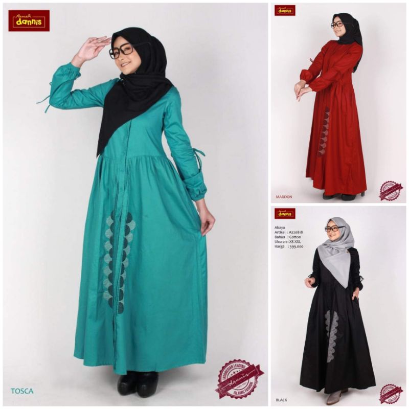 gamis dewasa wanita by dannis collection/gamis merah,hitam dan,tosca by dannis collection