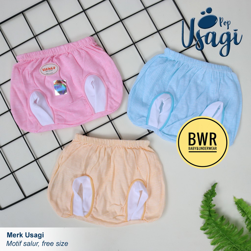 [ 3pc ] Celana Pop Usagi SALUR [ II A16 ] Celana Bayi Newborn Lubang Kaki Bulat - Bwr