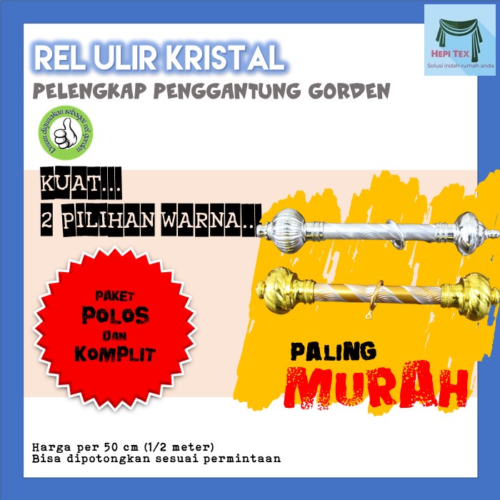 RULK - TIANG BESI DEKORASI TIRAI GORDEN REL ULIR KRISTAL JENDELA BATANG HORDEN MINIMALIS MEDAN
