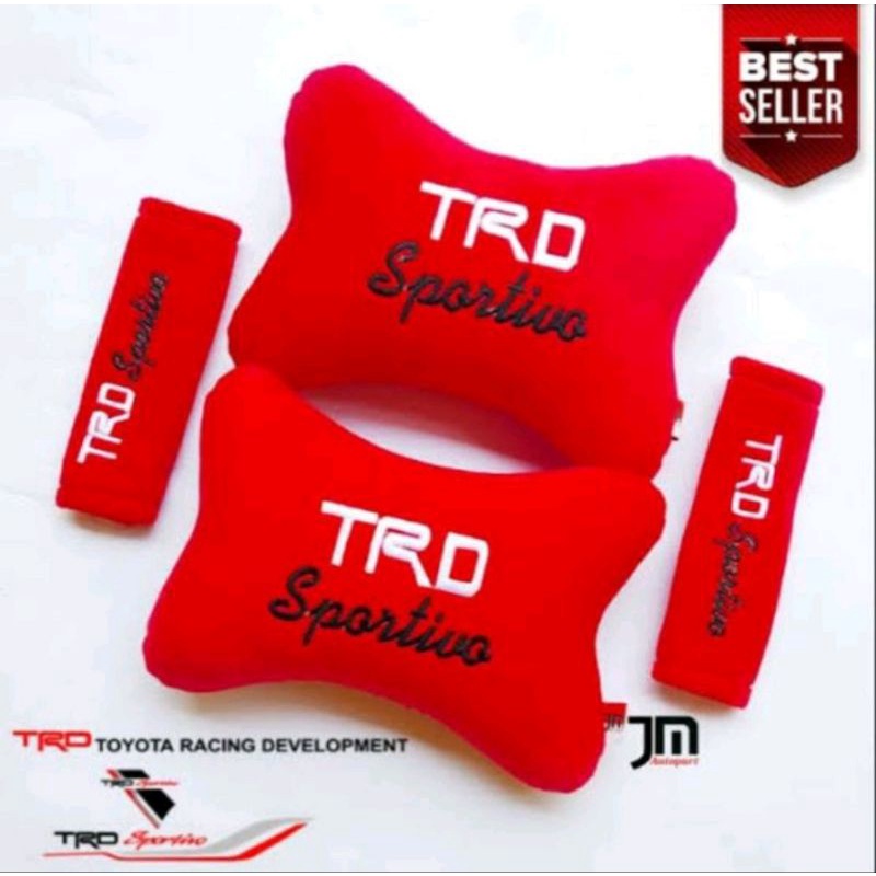 LIMITED !!! Bantal mobil TRD sportivo merah Bonus seatbelt