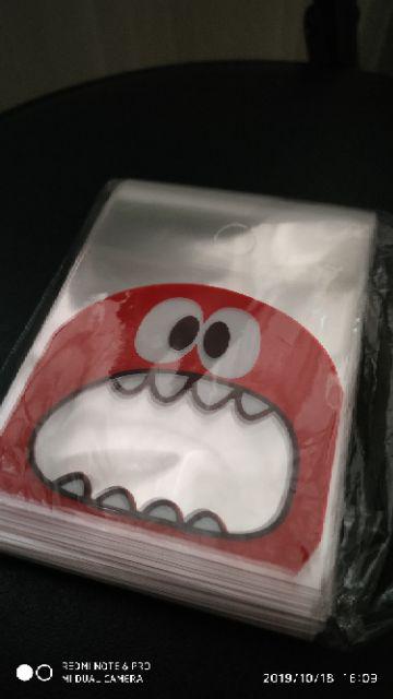 Kantong Permen Desain Kartun Lucu Dengan Perekat, Bahan Plastik, 10x7cm