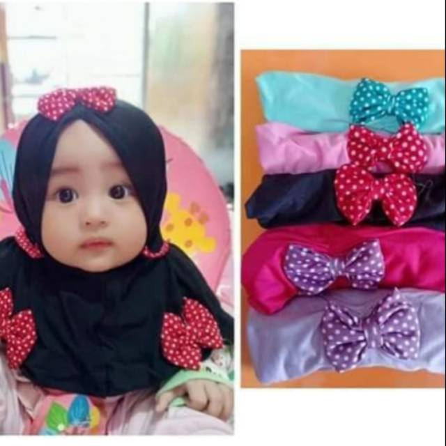 jilbab anak bayi pita tiga calista