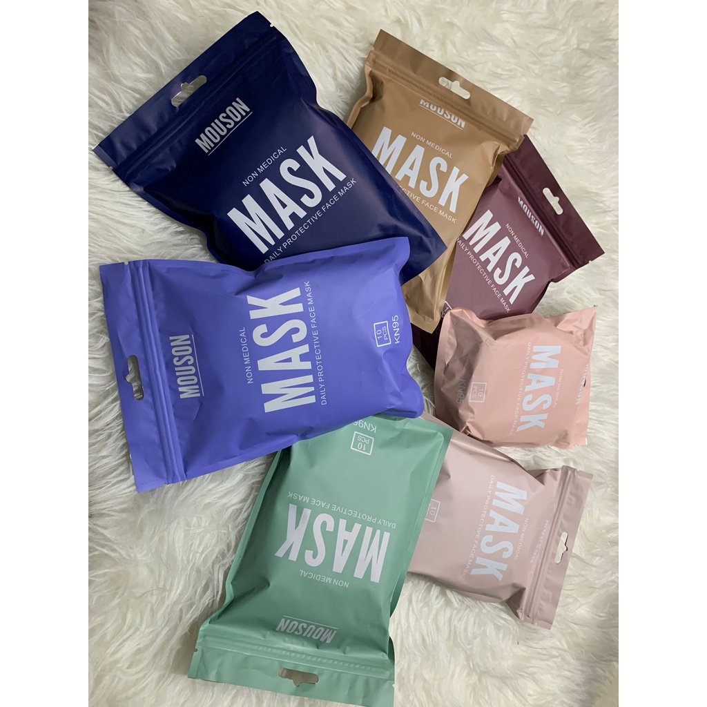 MASKER KN95 MOUSON FACE MASK QUALITY PREMIUM ISI 10PCS/MASKER KF94 WE MASK TALI SENADA/MASKER KN95 M