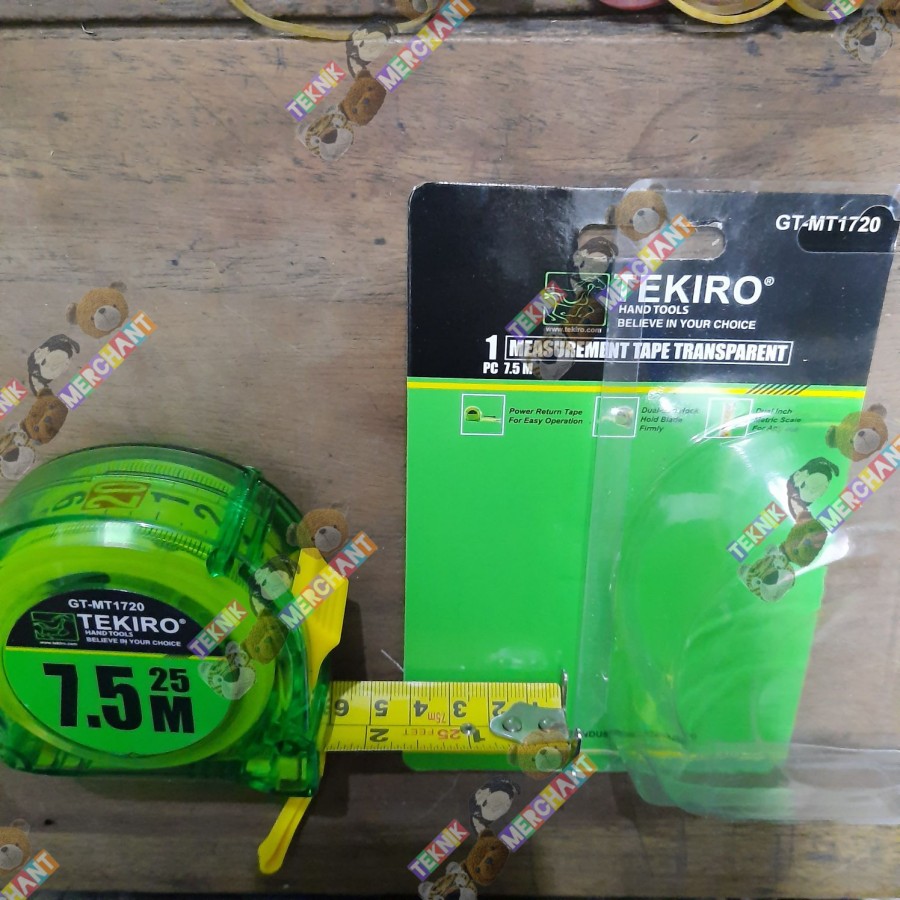Meteran Transparan Tebal 7,5 Meter TEKIRO 7.5METER