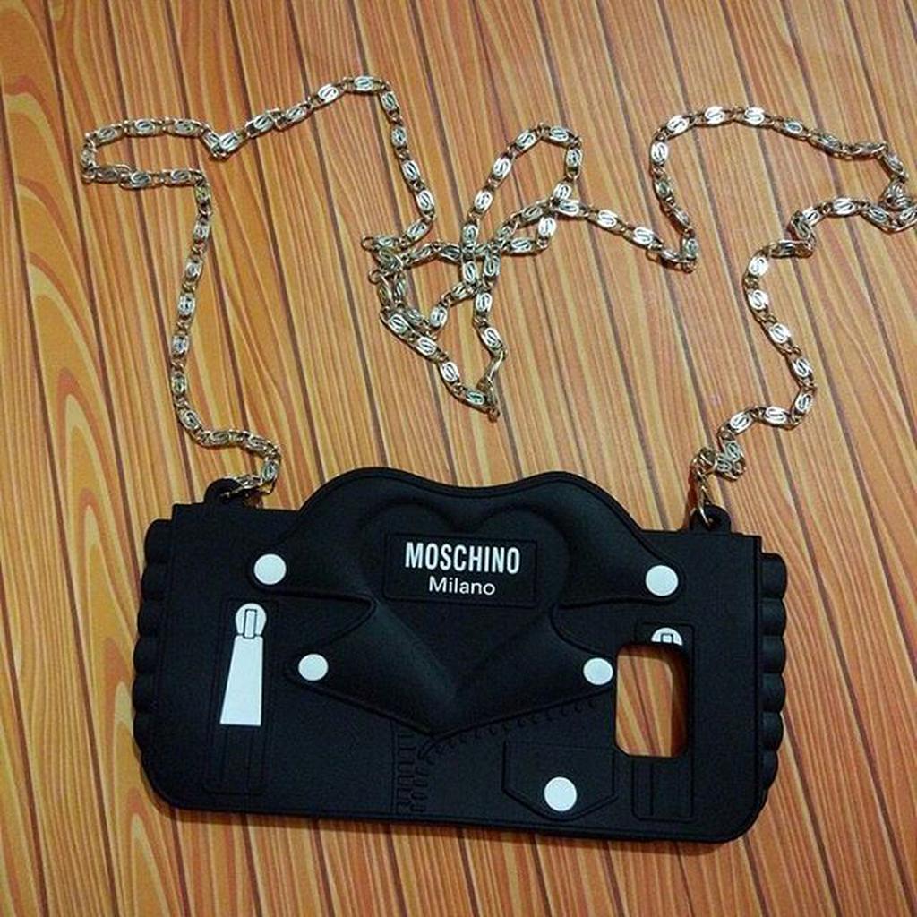 Samsung Galaxy S7 Edge 3D Bag Moschino + Tali Rantai Soft Silicone Case