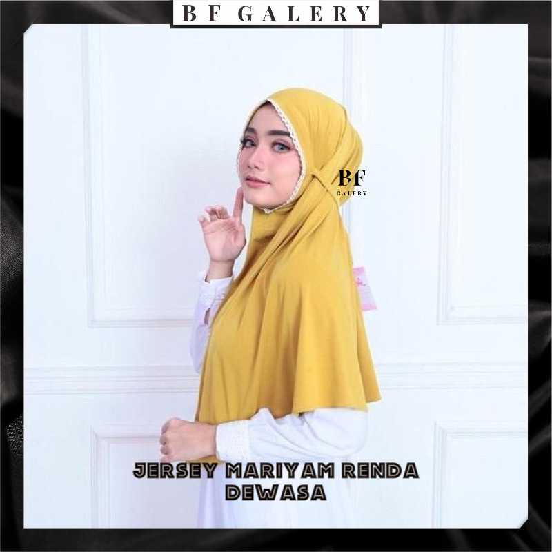 BFJ029 Hijab Bergo Mariyam Renda Jersey Hijab Dewasa /Jilbab Jersey Renda ARABIAN Jakarta