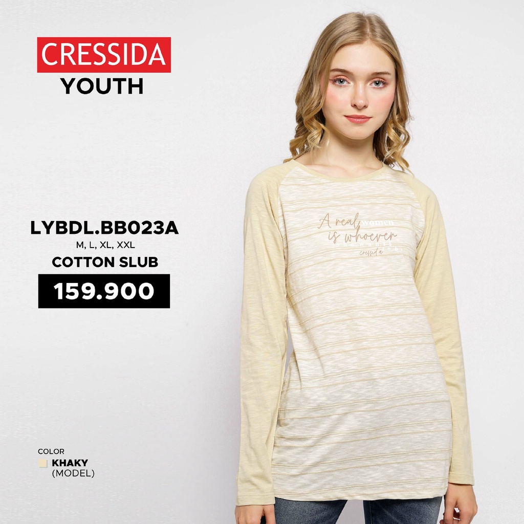 Baju cewek cressida kaos oblong lengan panjangLYBDL.BB023B