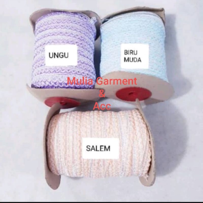 RENDA ASAH ROLL BESAR LEBAR 1CM HARGA PER ROLL ISI 180 METER