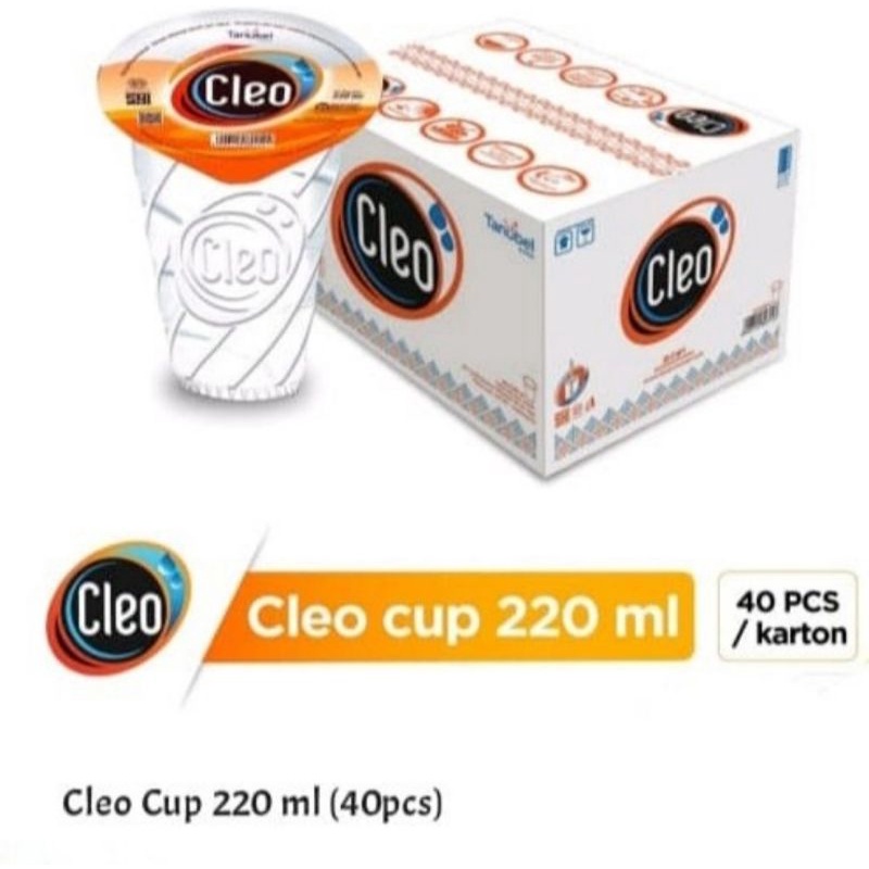 

Cleo gelas 220ml isi 40 gelas