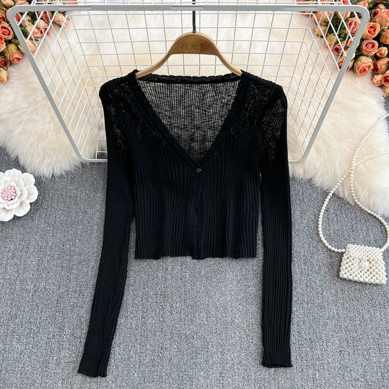 TELLY ➡️ 214 Luaran Wanita Atasan Knit Rajut Import Lengan Panjang Outer Korean Style Fashion Knitwear Murah Tipis Basic