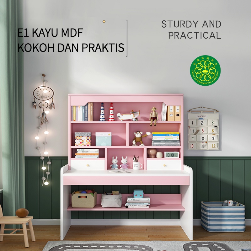 Meja Belajar/ MEJA BELAJAR / Meja Komputer Meja Desktop Rumah Meja Tulis Sederhana/Meja kerja/Meja Belajar Anak Rak Buku Serbaguna