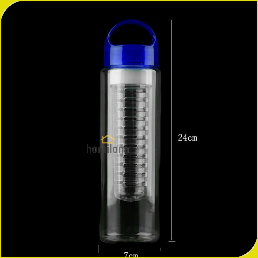 Botol Minum Infuser Tritan BPA Free 700ml - TRITAN HS668 - Black