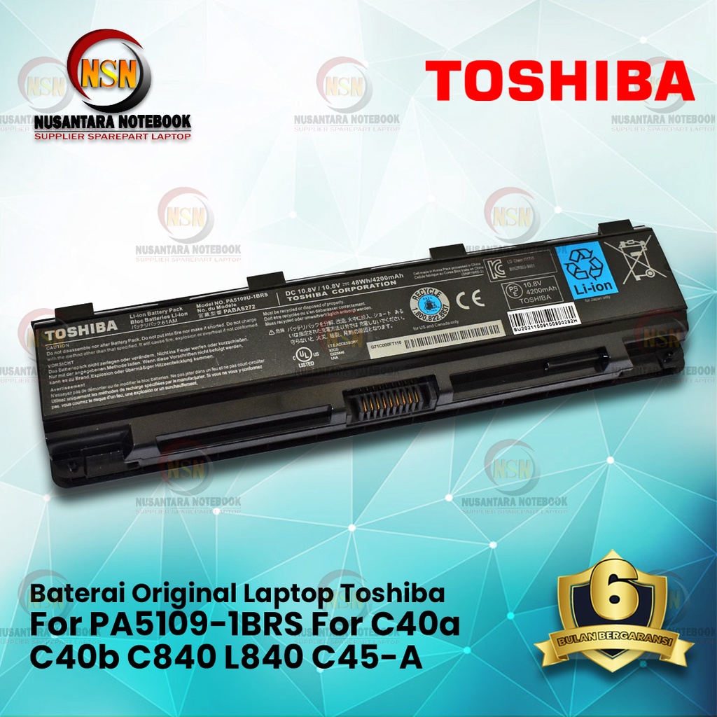 BATTERY TOSHIBA ORIGINAL QUALITY TYPE C40 C40A C40B PA 5109