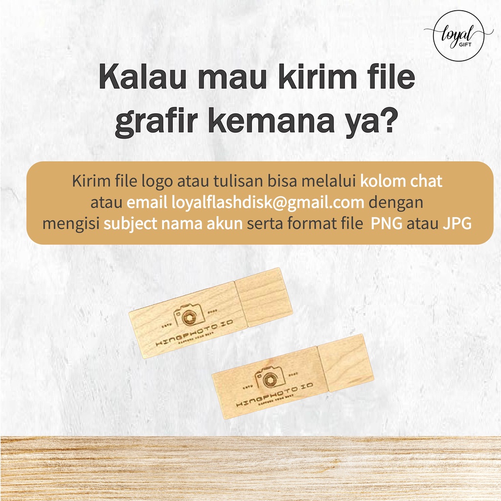 USB Flashdisk Kayu Persegi - GARANSI GANTI BARU