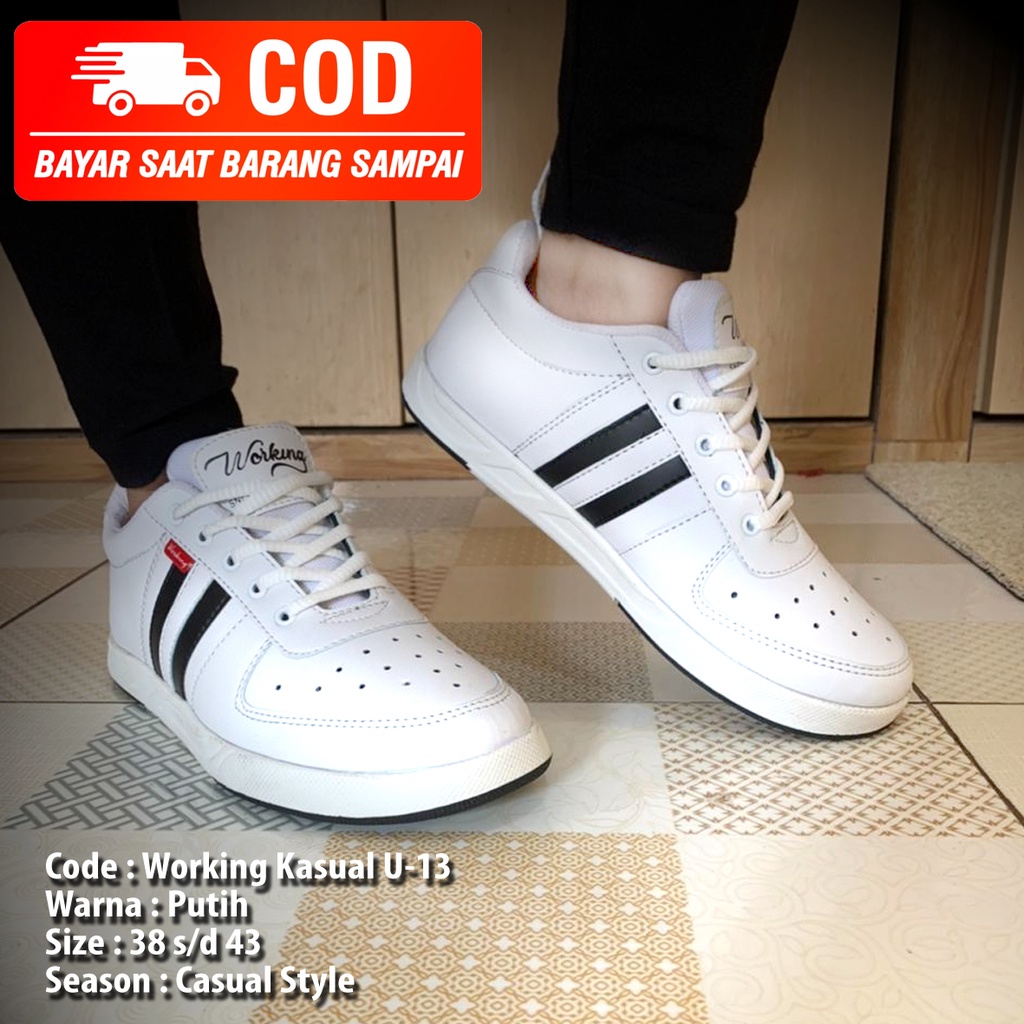 Sepatu Sneakers Pria Kasual Working U-13 Size 38-43