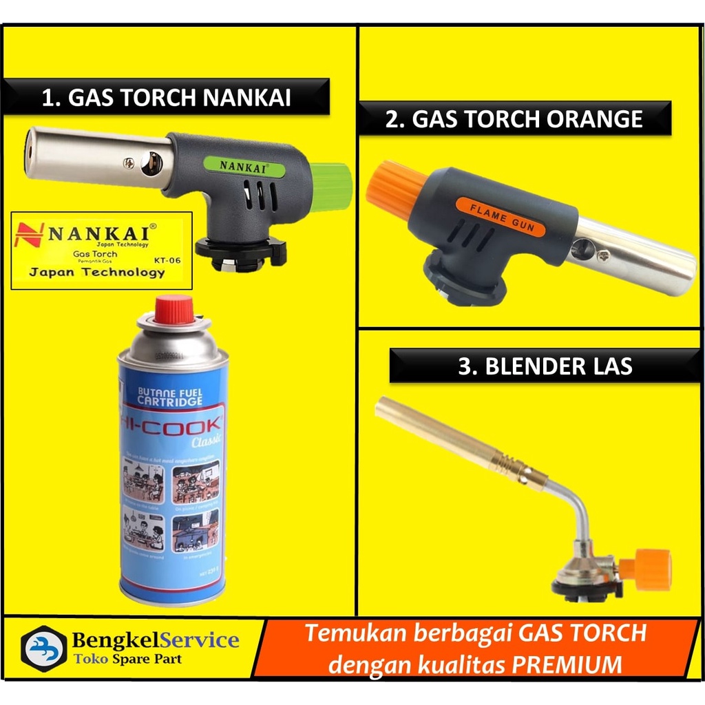 Jual gas torch flame gun + gas portable gas hi cook gas las gas