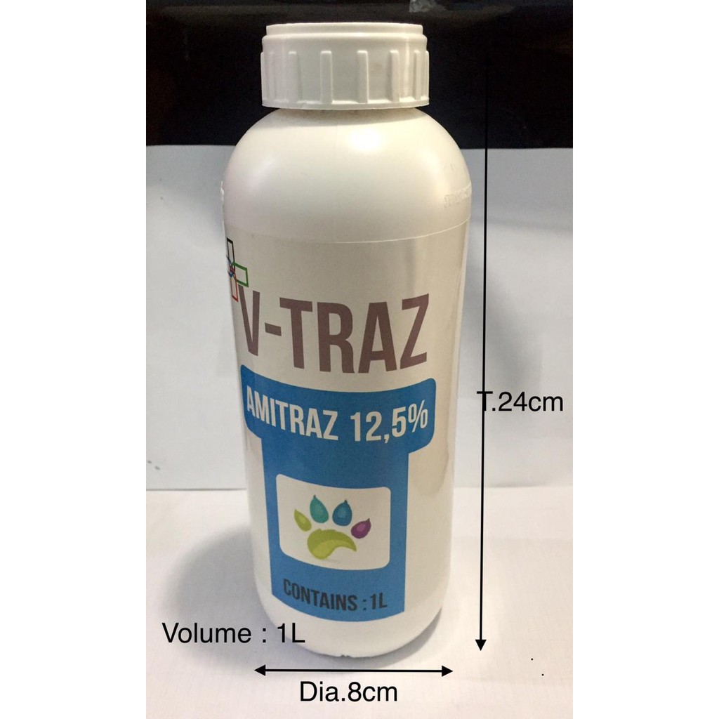 V-Traz Amitraz 12.5% - 1L - Obat Mandi sakit kulit anjing -PENGIRIMAN JAWA ONLY Amitras