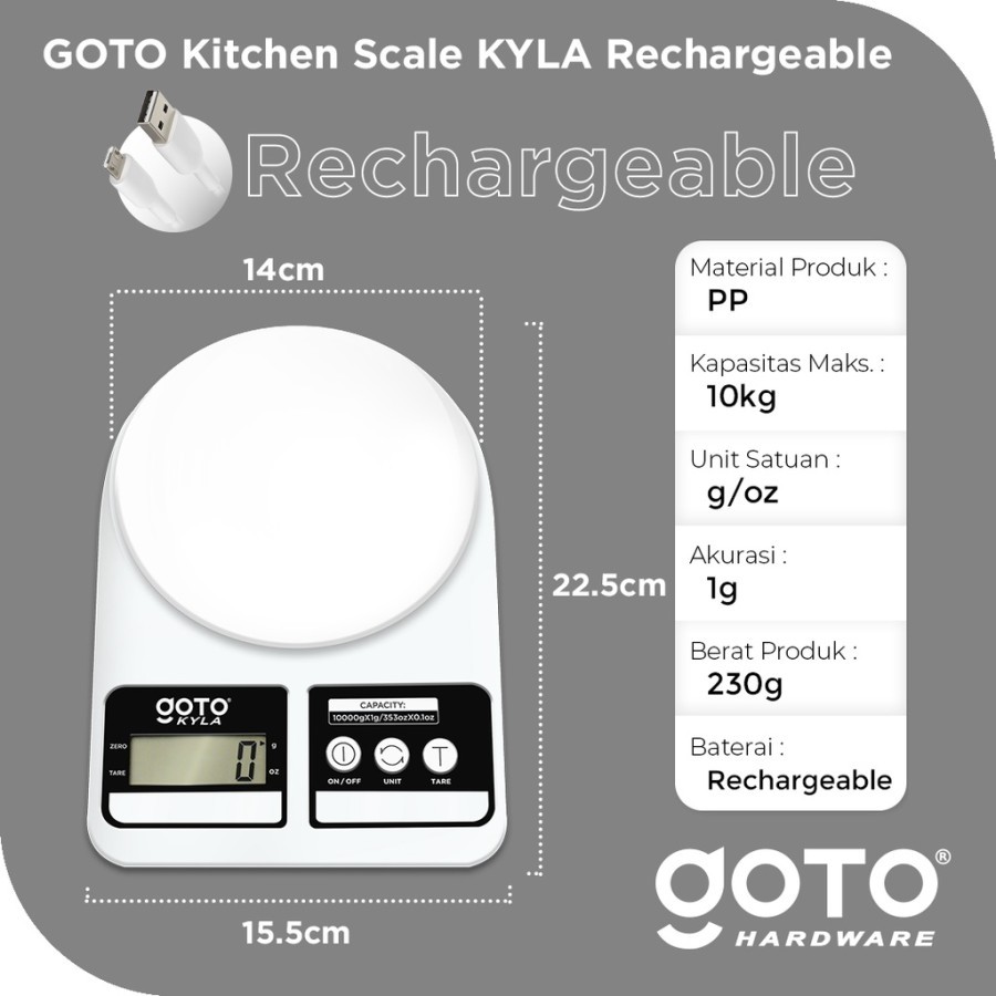 Timbangan Digital Dapur Makanan Kue Digital GOTO  Electronic Kitchen Scale 10 kg