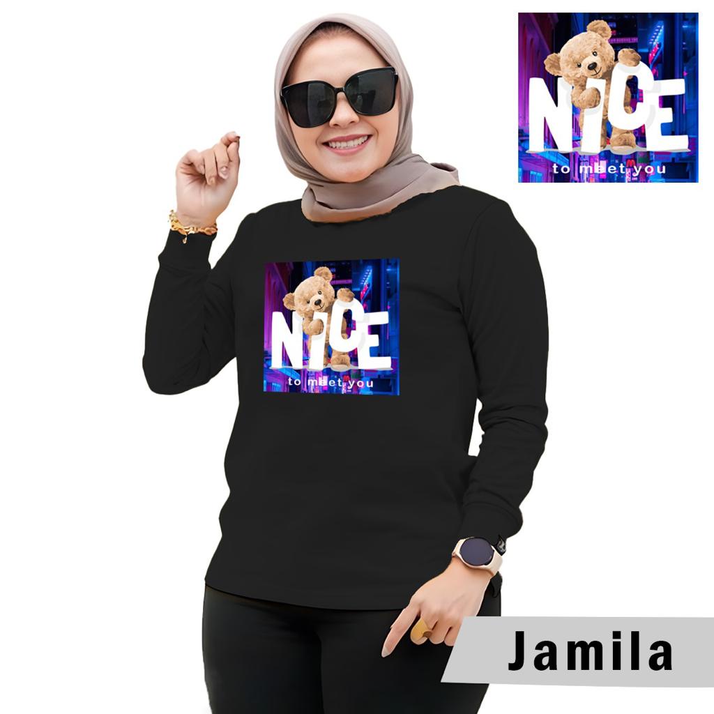 Baju Wanita Fashion/Kaos Wanita/Atasan Wanita Kaos Lengan Panjang Wanita MOTIF JAMILA HIJAB STYLE 2022