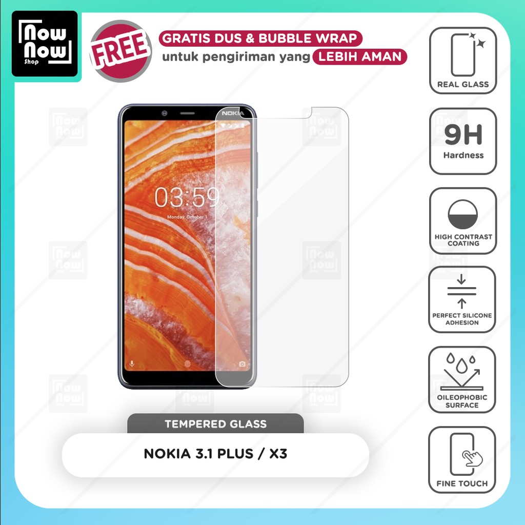 Tempered Glass Anti Gores Nokia 3.1 Plus / X3 Screen Guard Protector 9H Kaca Temperglass