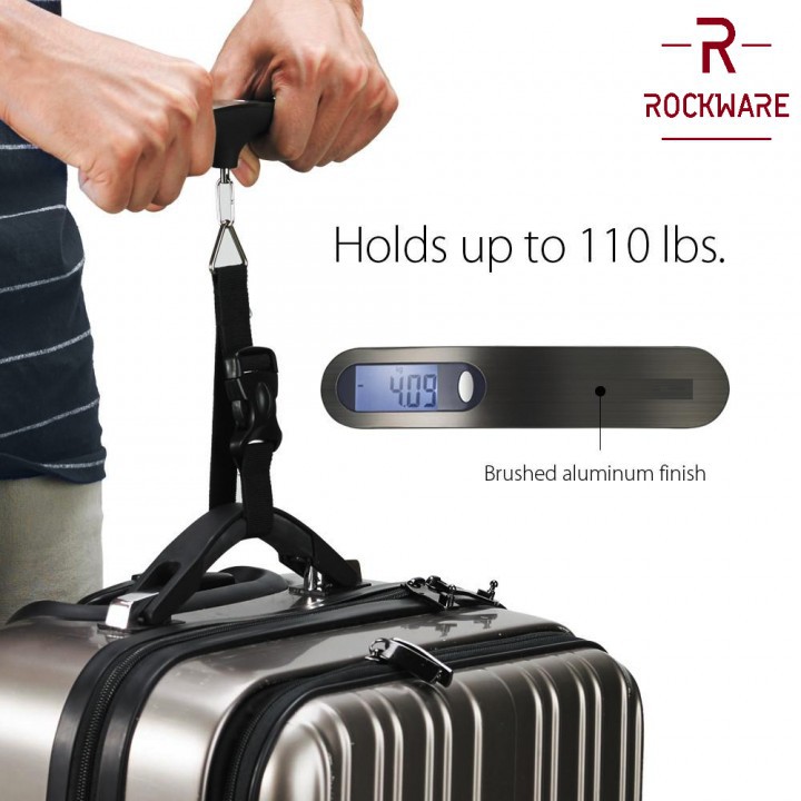 Original ROCKWARE RW-158 Metal Luggage Scale - Timbangan Koper 50 Kg