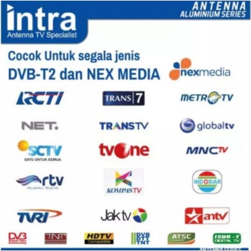 Antena Luar TV Outdoor Digital Analog Intra Zeus 150cm Free Kabel 13M