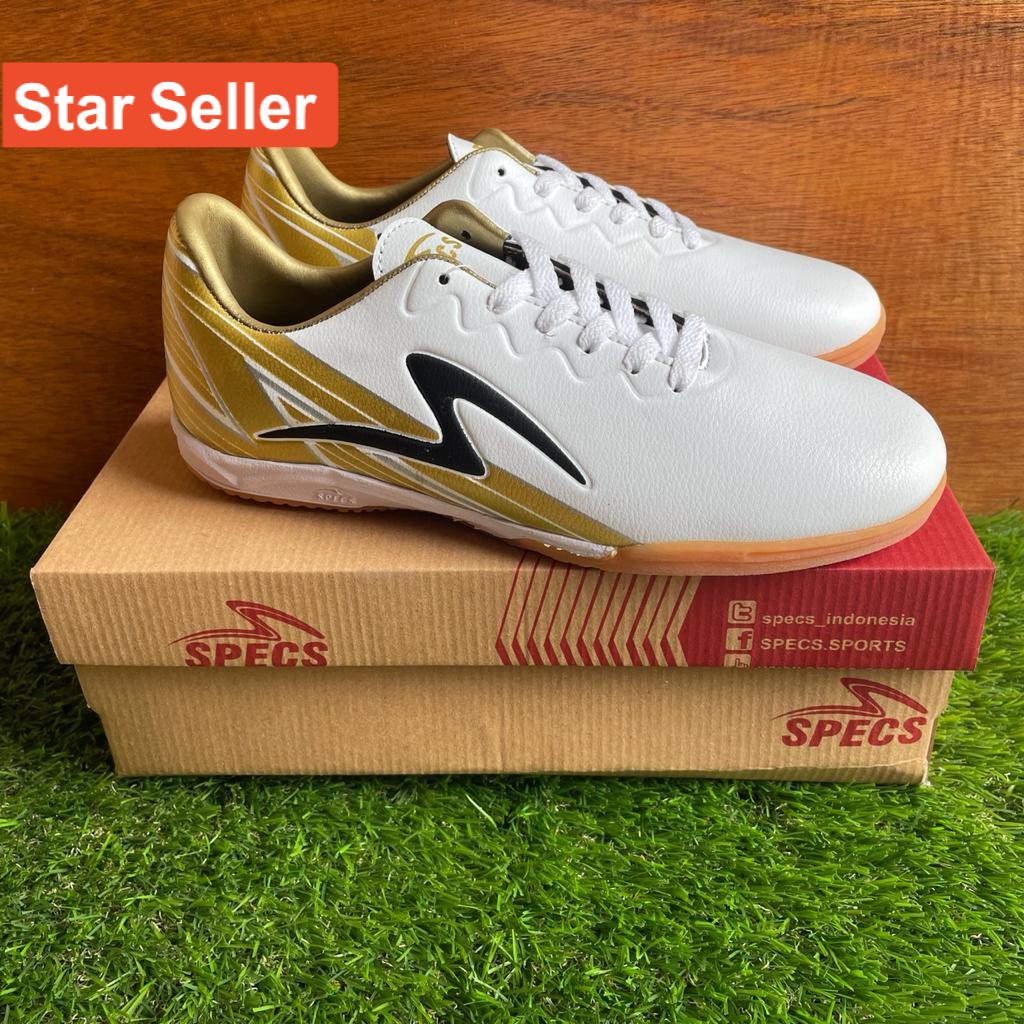 SEPATU SPECS FUTSAL ACCELERATOR LIGHTSPEED REBORN PUTIH GOLD MURAH INDOOR PREMIUM GRADE ORI VIETNAM