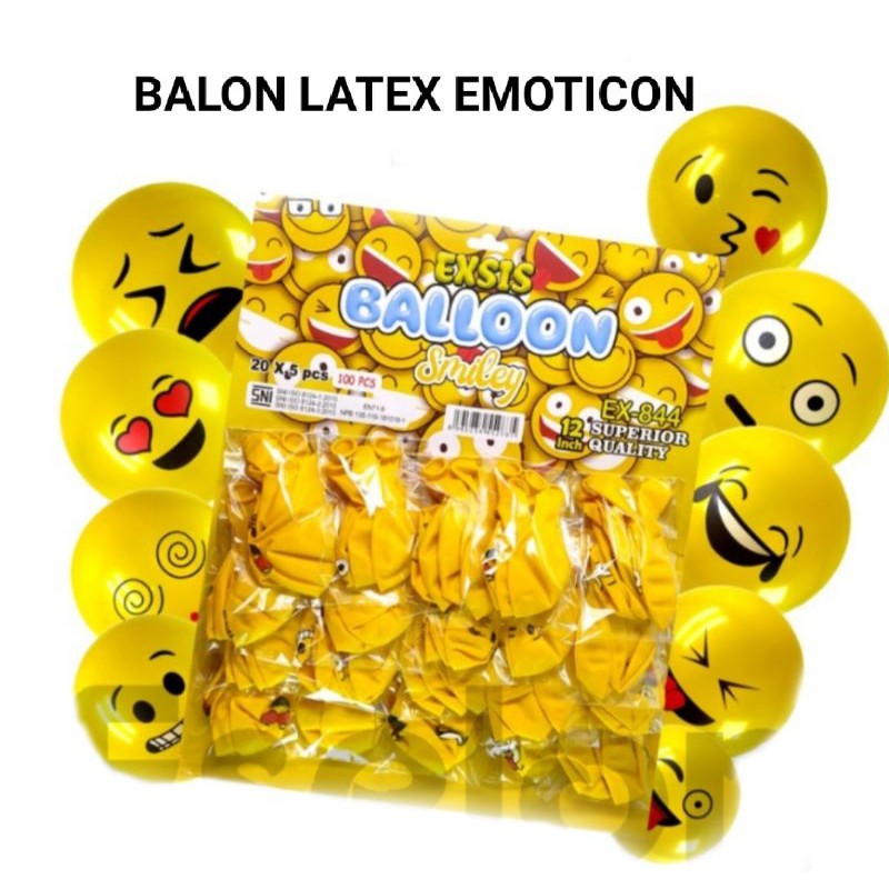 Image of (5pcs) Balon Latex Motif Happy Birthday dan Emoticon 12 inchi #0