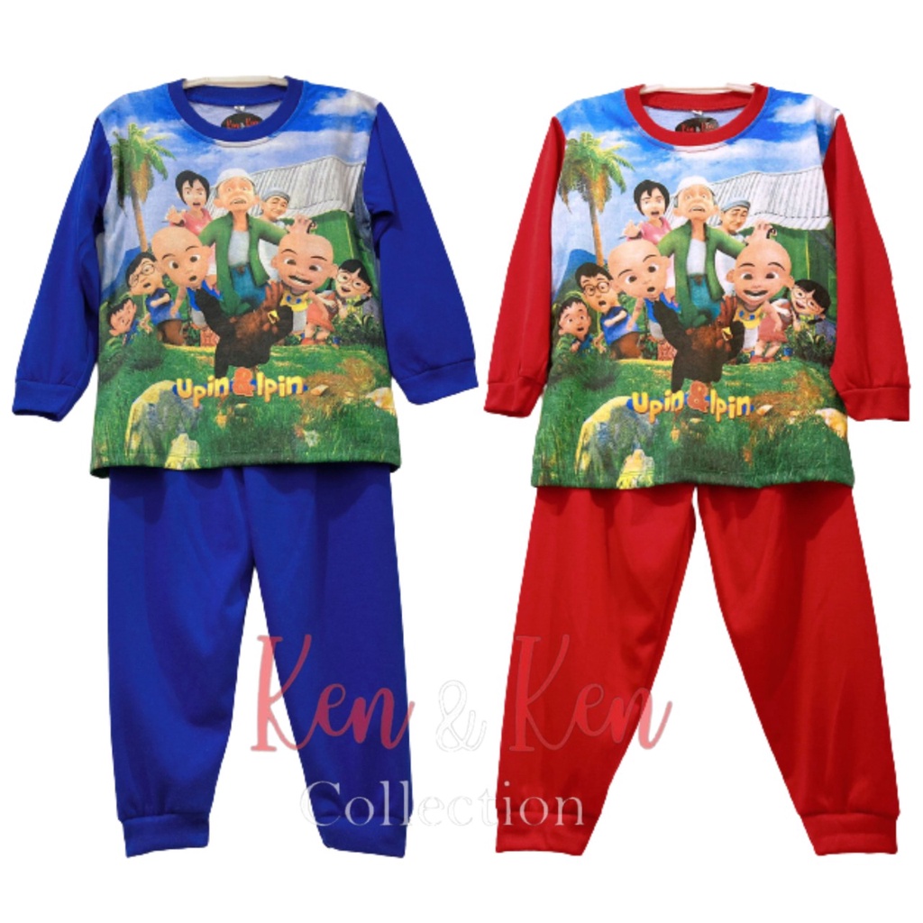 Setelan Anak Laki - Laki Tangan panjang / Upin Ipin / Baju Tangan  Panjang / Baju TIdur Upin Ipin / 