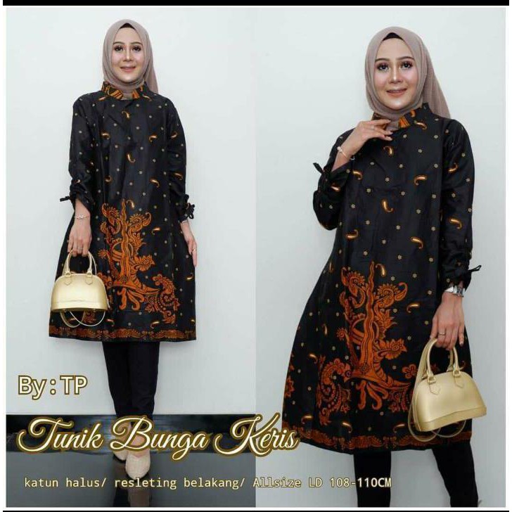 VANBAS STORE BATIK TUNIK BUNGA KERIS / BATIK WANITA/BATIK KERJA