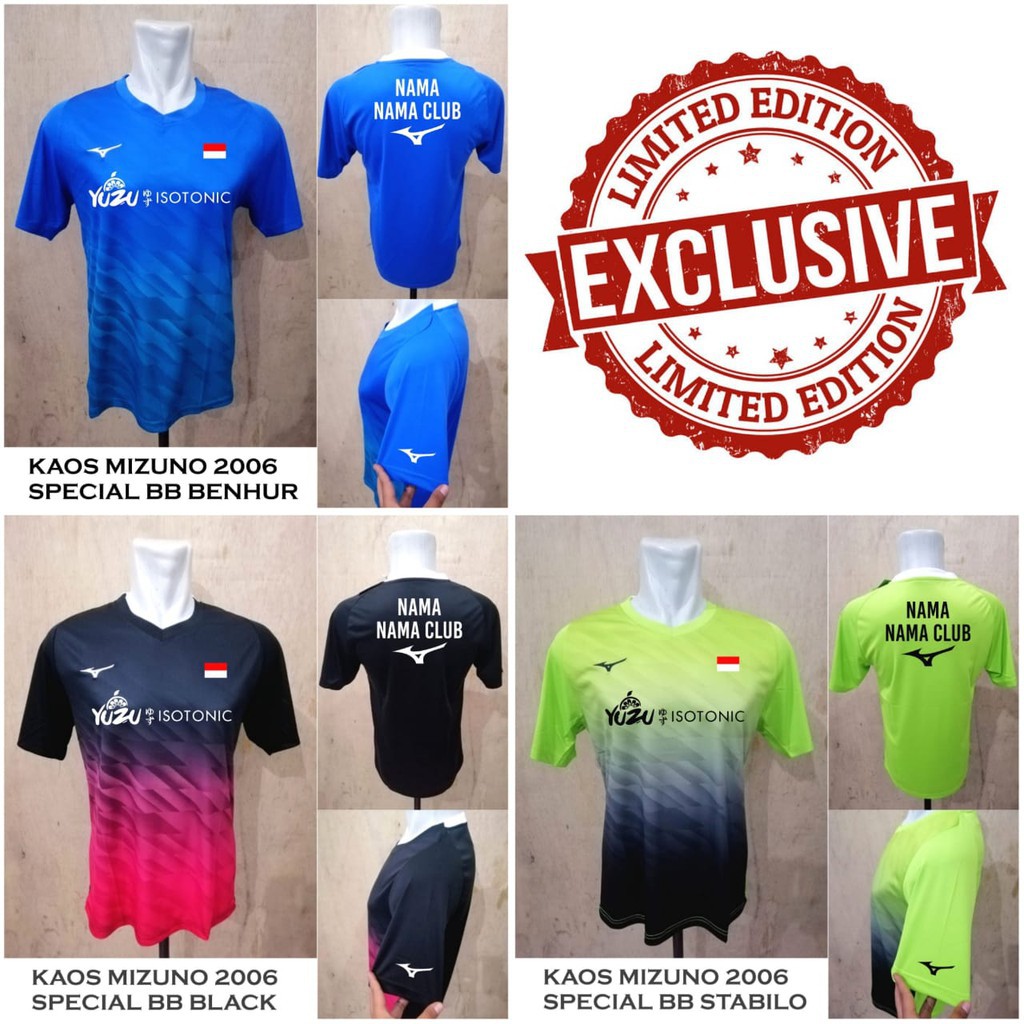 Terbaru  Baju badminton mizuno 2006 SPECIAL BB kaos mizuno badminton import  Limited